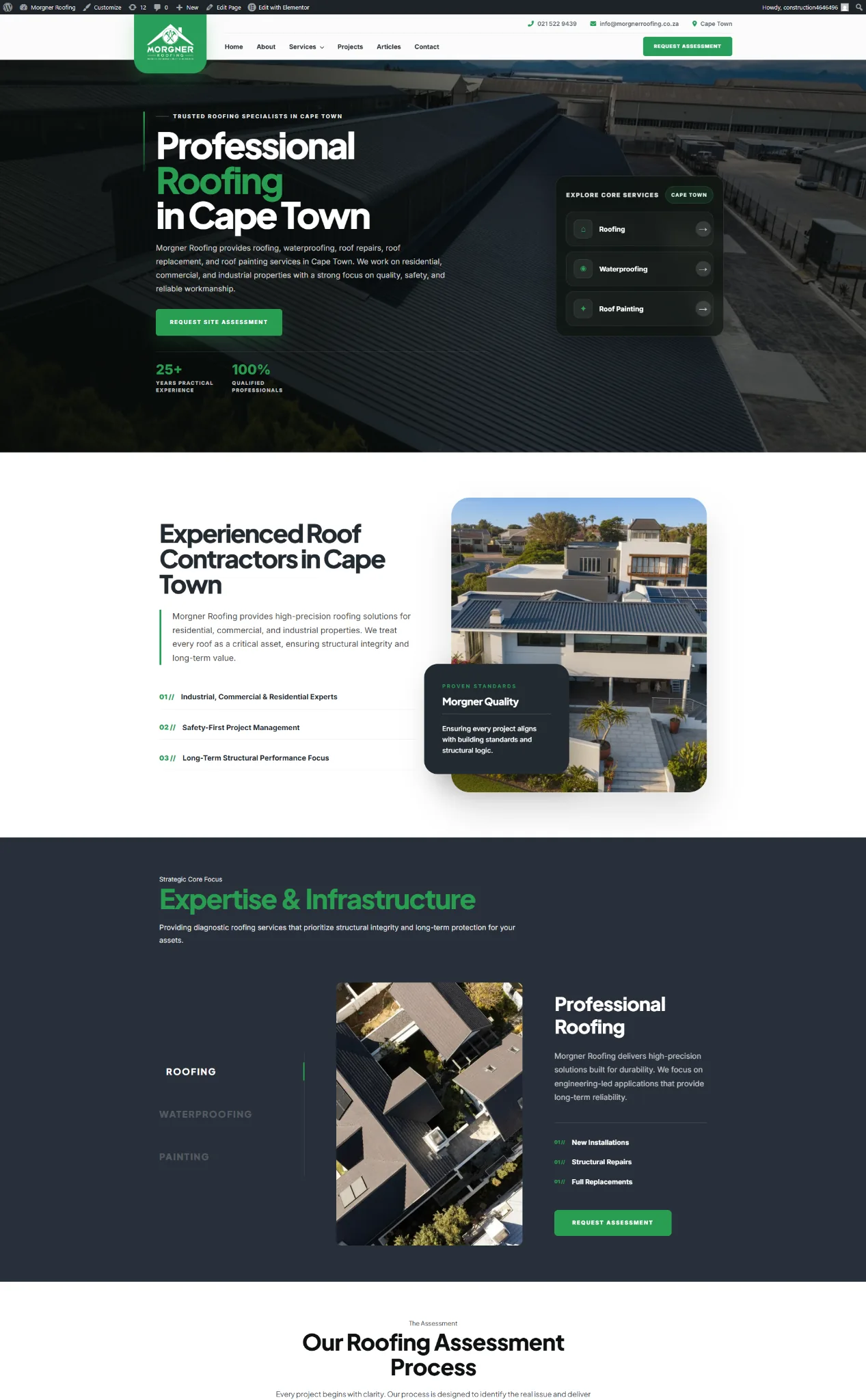 Responsive WordPress website desktop layout